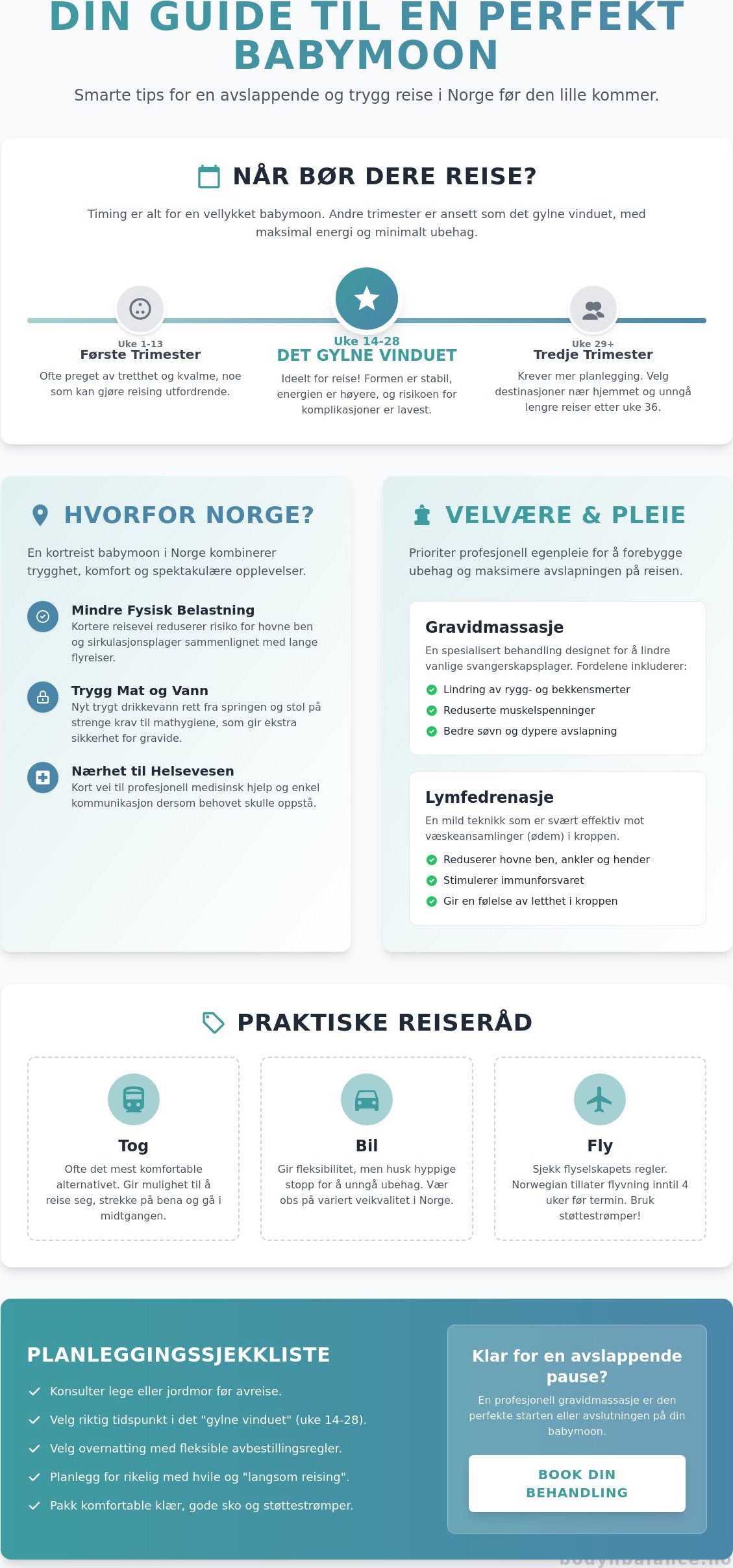 Babymoon i Norge: Komplett guide og tips for en harmonisk ferie før fødsel