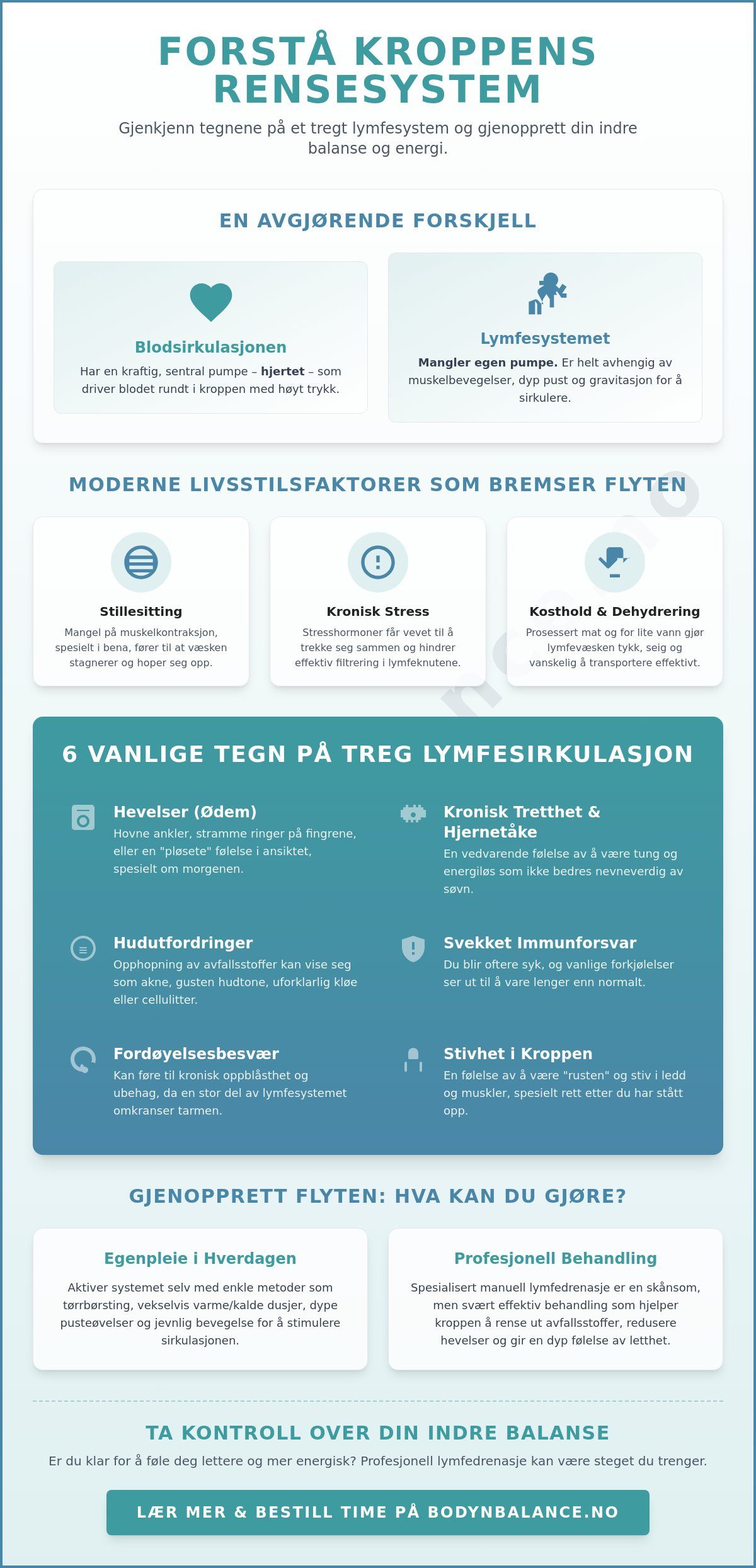 Tegn på tregt lymfesystem: Slik gjenkjenner og aktiverer du kroppens renovasjonssystem