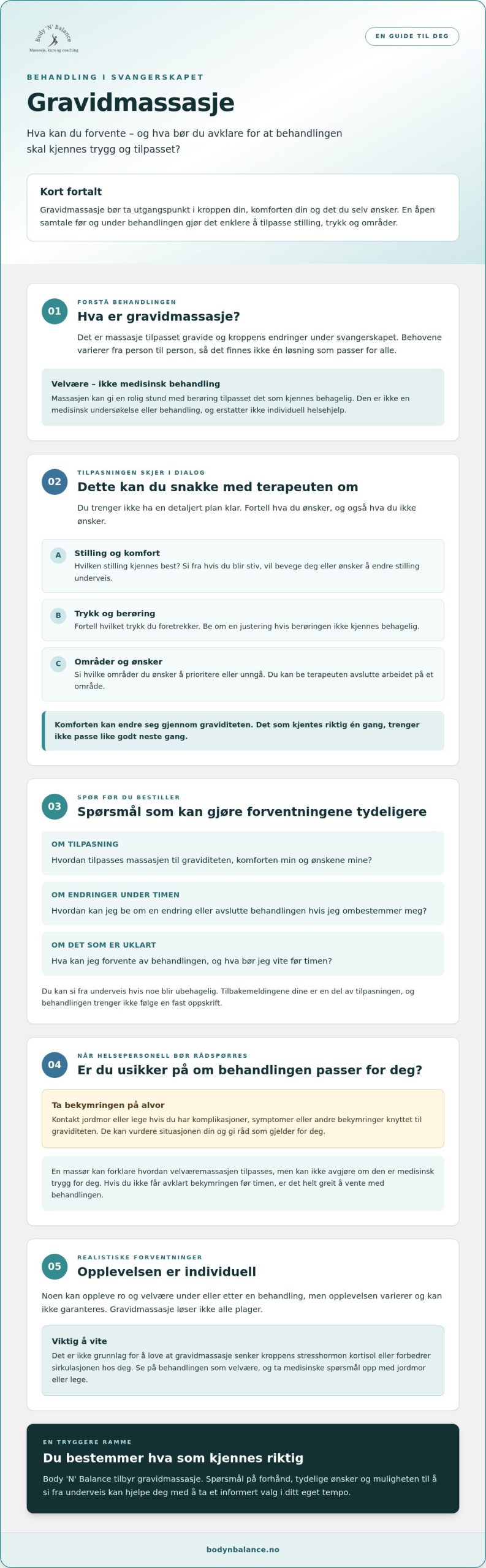 Gravidmassasje: trygghet, tilpasning og hva du kan forvente