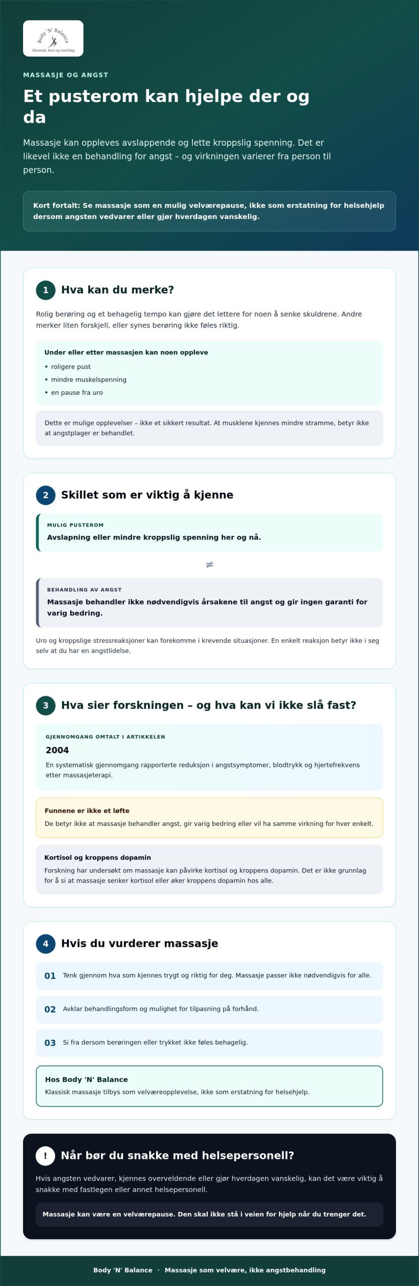 Kan massasje hjelpe mot angst? Dette bør du vite